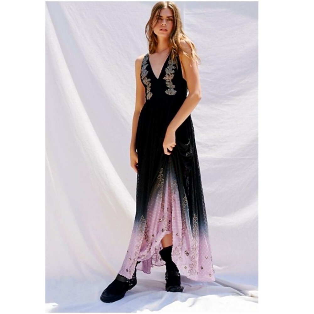 NWOT Free People So Embellished Ombré Maxi Dress